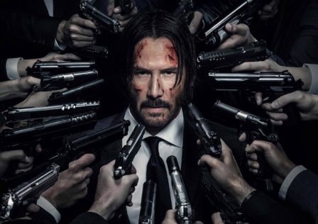 John Wick Chapter 2 Keanu Reeves Guns Violent black suit